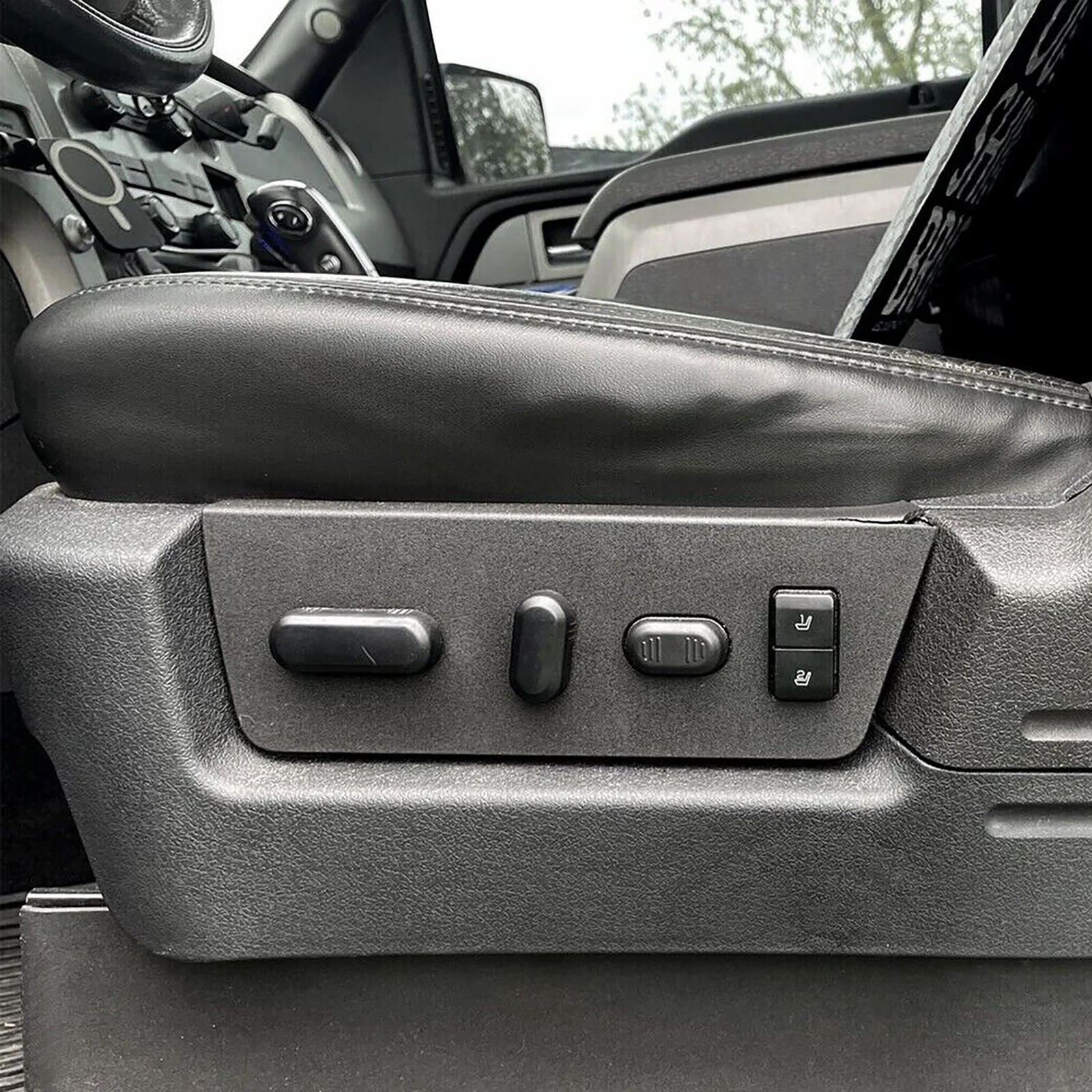 Cubierta del Panel de la carcasa del interruptor del asiento del coche, accesorios del lado izquierdo del conductor para Ford F-150, color negro, 9L3Z-14A706-NA, 1 unidad