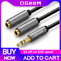 QGeeM Headphone Splitter Audio Cable 3.5mm Male to 2 Female Jack 3.5mm Splitter Adapter Aux Cable for iPhone Samsung MP3 Player