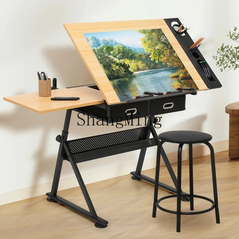 SM New Home Simple Lifting Painting Table Art Computer Desk Workbench Easel