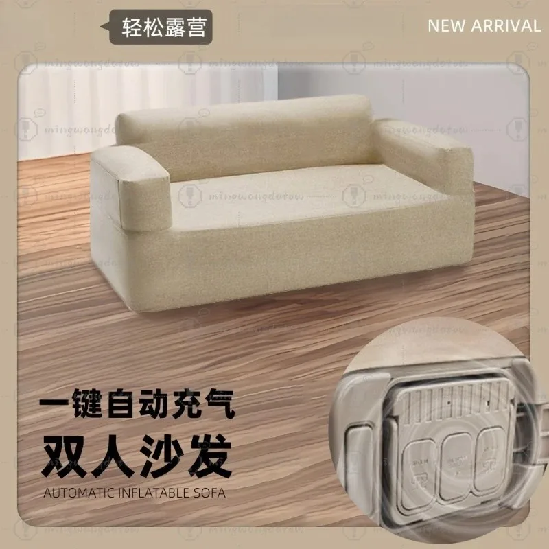 Outdoor Portable Inflatable Sofa Lazy Double Air Mattress for Camping Picnic Home Chair