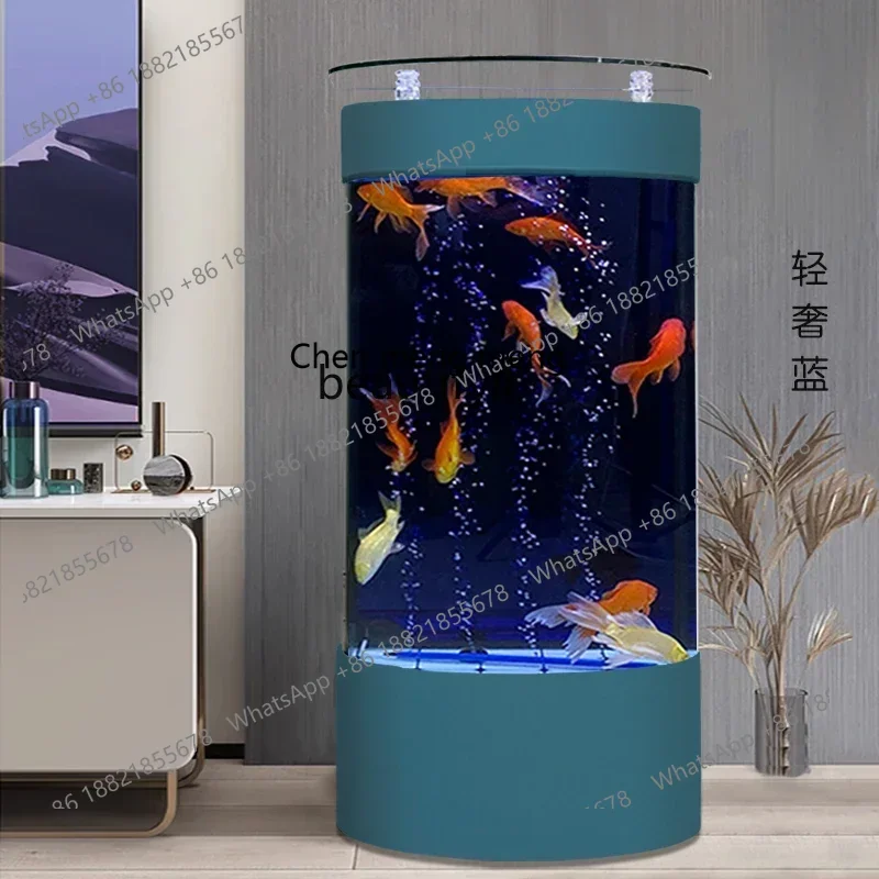 

ssE1001 Полукруглый аквариум для гостиной, настенная вертикальная колонна, экологический аквариумный рыбный шар без замены