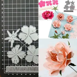 Fiore di rosa foglie floreali fogliame metallo taglio muore decorazione fai da te goffratura artigianato modello Scrapbook carta carta artigianale Die