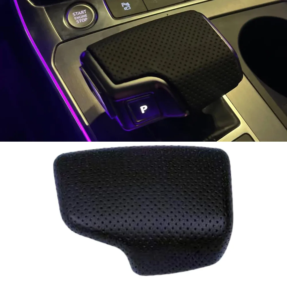 For A4 for s4 Gear Shift Knob Cover Car Interior Upgrade Plush Suede Accents Perforated Leather Insert Carbon Fiber Print