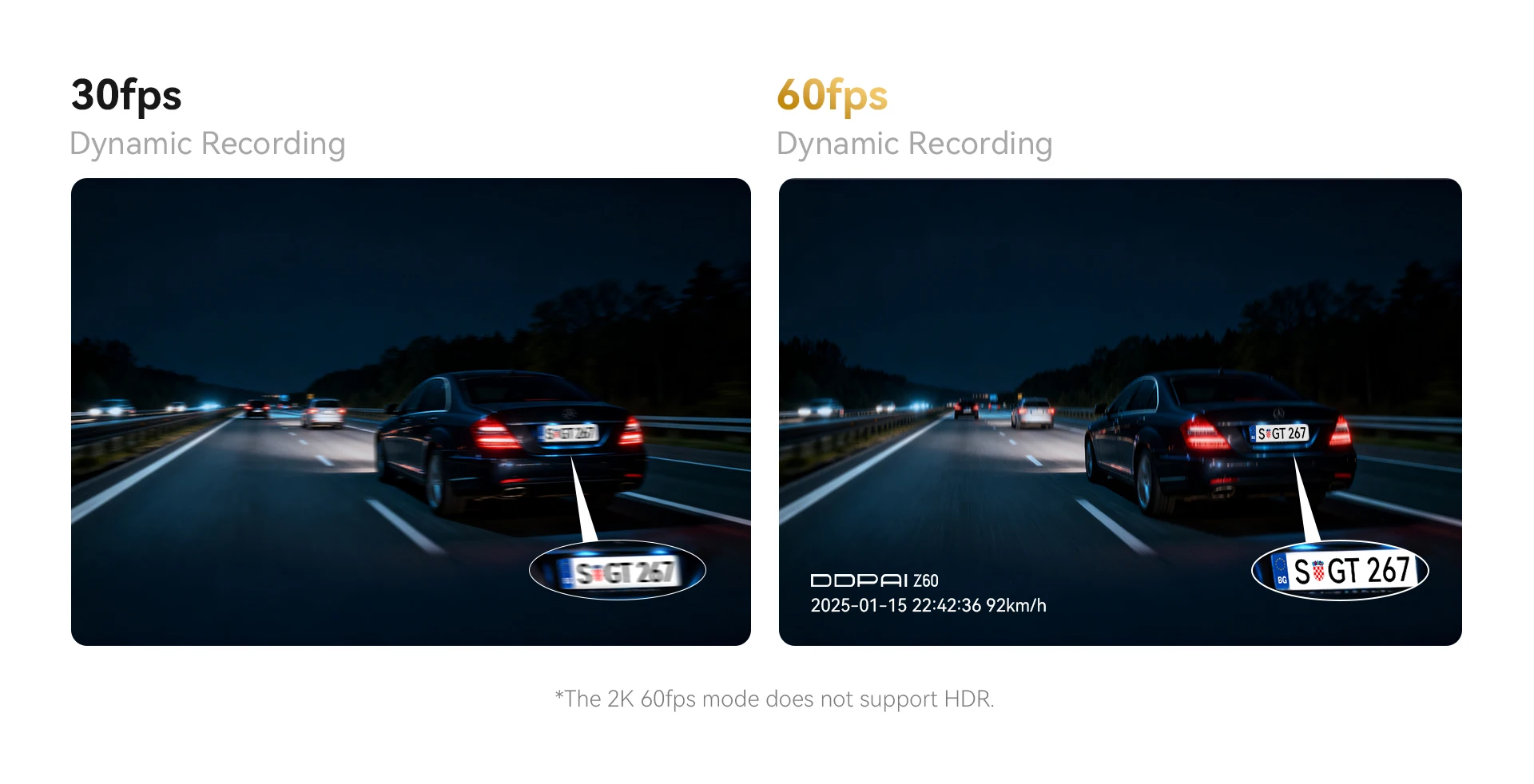 DDPAI Z60T Dashcam 3-Kanal HDR Vorne 4K Hinten 2K Innenraum 1080P Nachtsicht ADAS GPS WiFi 6 24H Parküberwachung Auto-DVR – Detail 11