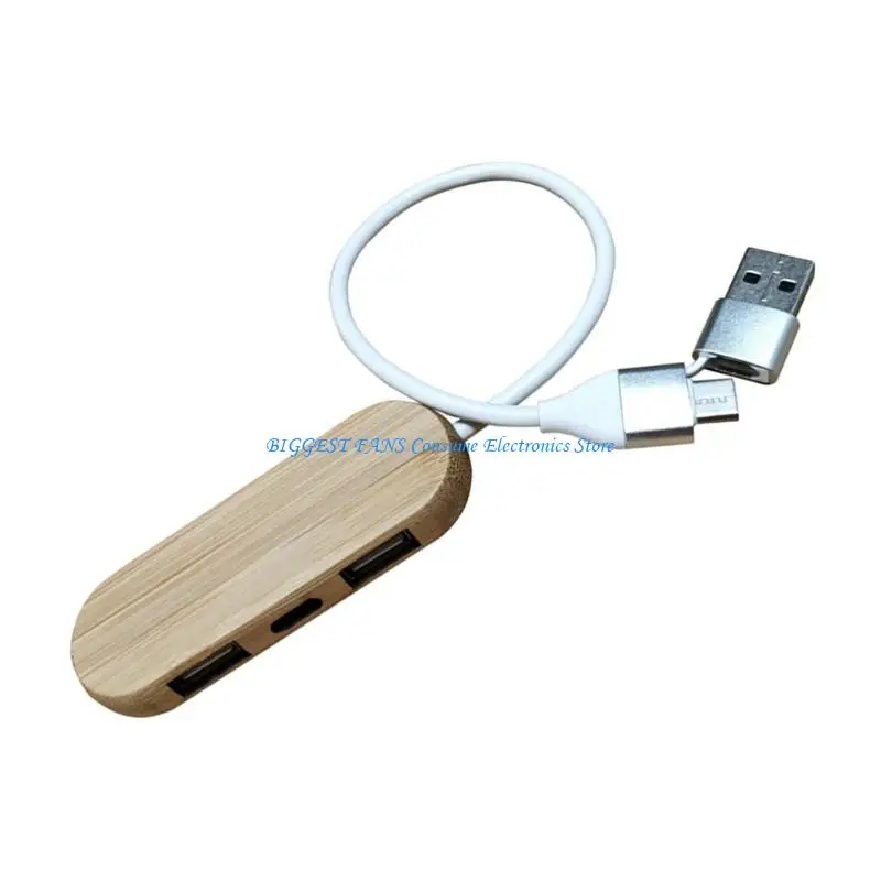 

Wooden USB C/USB Splitter 3/4 Port Adapter for USB C/USB Splitter Dongle USB