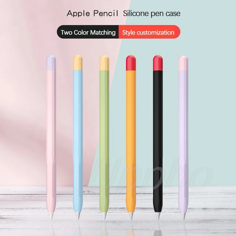 

Duotone Soft Silicone Protective Sleeve Anti-drop Skin For Apple Pencil 1st 2nd 4th Gen iPad Stylus Portable Storage Accessory