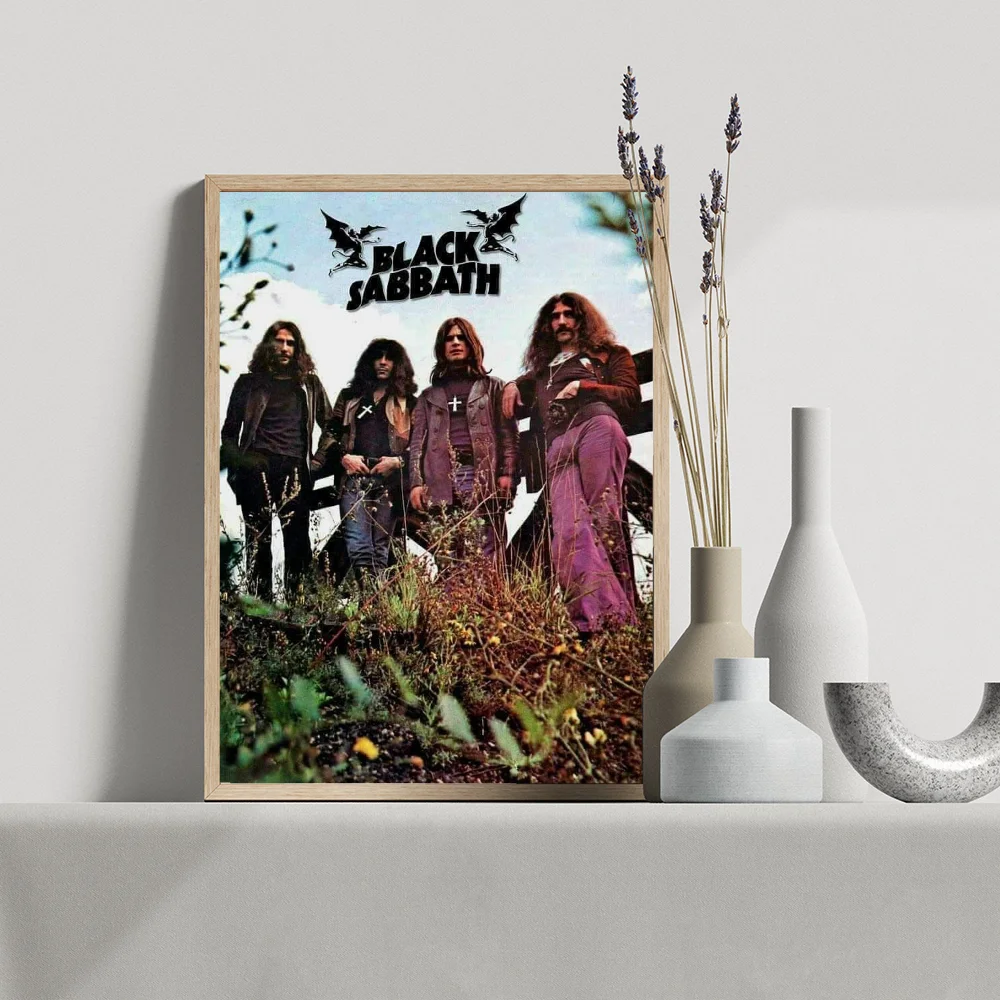 1PC BLACK SABBATH Rock Bands Poster Movie Sticky Posters Retro Kraft Paper Sticker DIY Room Bar Cafe Aesthetic Art Wall Painting