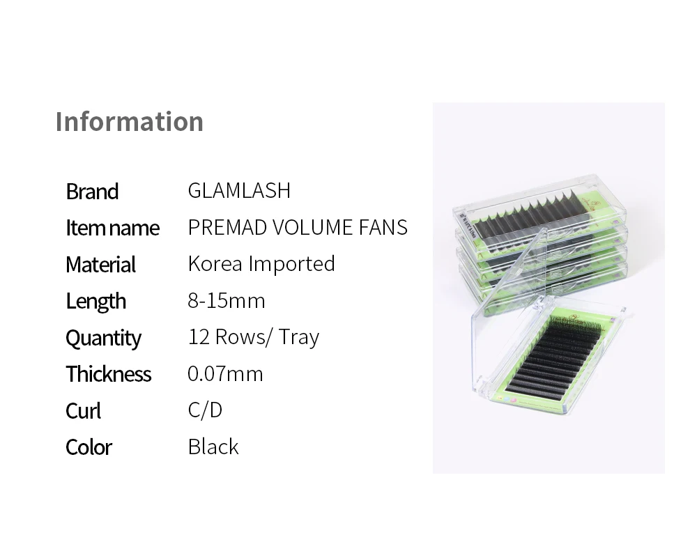 GLAMLASH 3D4D5D6D7D8D W Wimpern C/D/L/LU/M Vorgefertigte Volumenfächer Braune Wimpernverlängerungen Natürlich weich – Detail 11