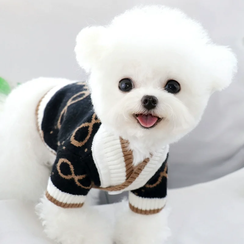 Dog Winter Sweater Knitted Warm Pet Clothes for Small Medium Dogs Chihuahua Puppy Pet Sweaters Yorkshire Cardigan Dog Coat Vest