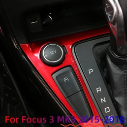 Car Gear Shift Panel Cover Sticker Frame for Ford Focus 3 MK3 2015-2018 LHD Central Carbon Fiber Accessories