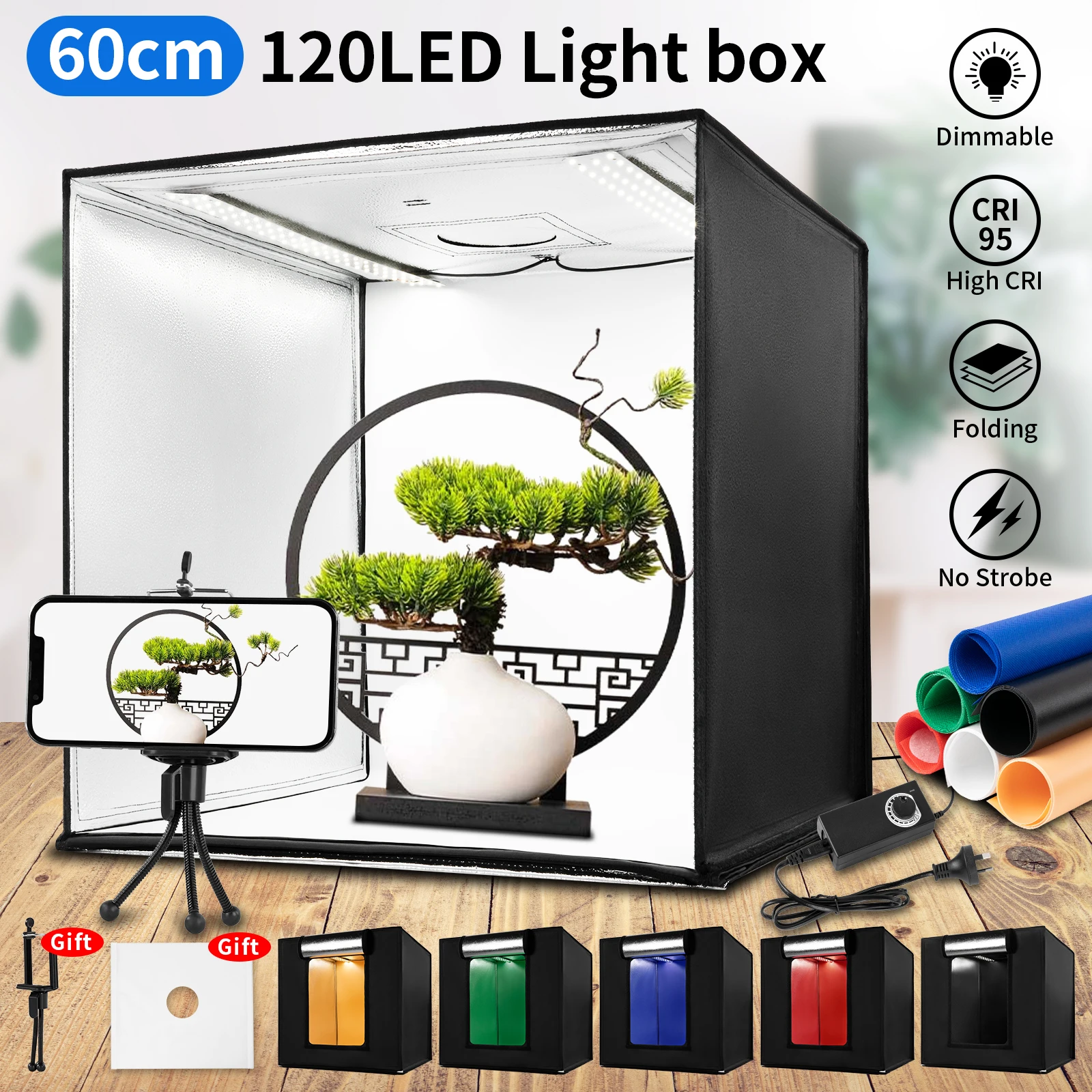 

60cm Photography LED Light Box Tent Portable Cube Room Photo Studio PULUZ