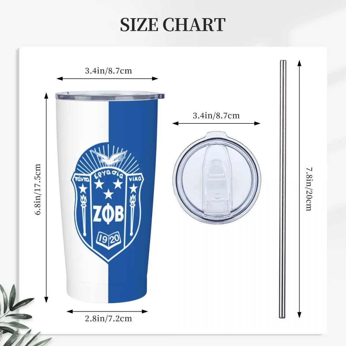 Imagem -04 - Isolados Tumbler com Tampas e Palhas Vacuum Viagem Caneca Coffee Cup Zeta Phi Beta Zpb Sorority 20oz Aço Inoxidável