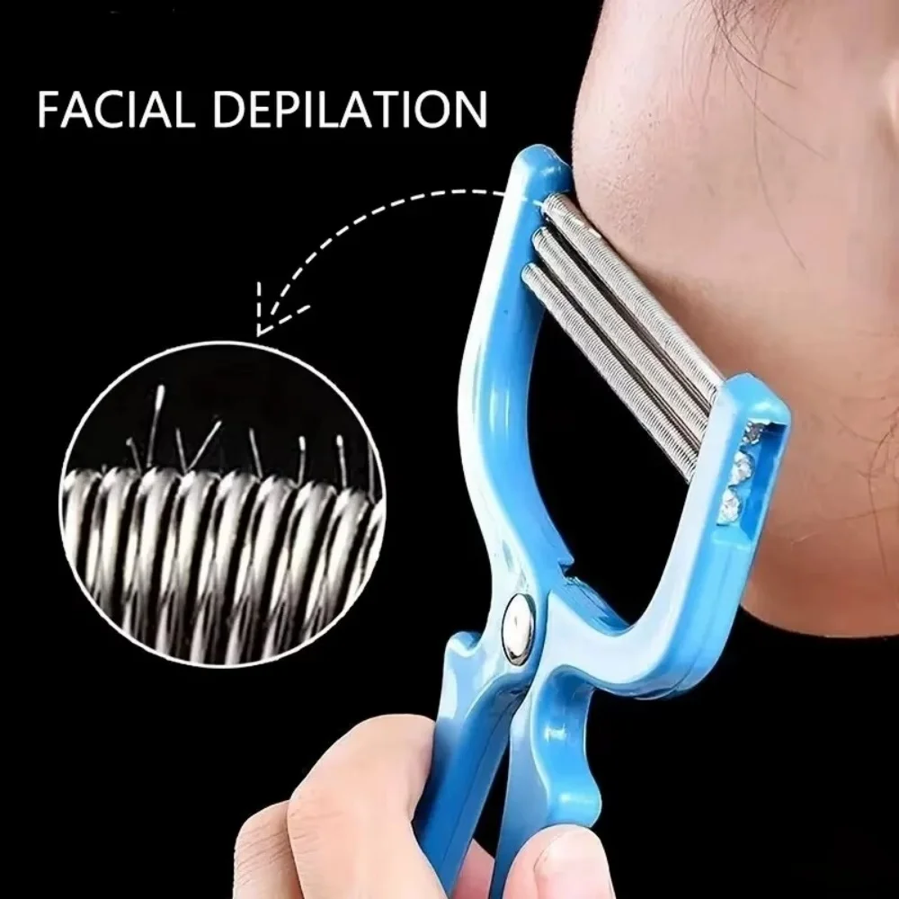 Facial Hair Epilator Manual Removal Epilator Beauty Shaving Threading Tool Painless Safe Spring Roller Facial Body Hair Removal