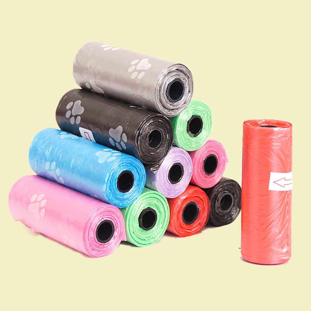 6PCS Outdoor Portable Printed Pet Garbage Bags For Cats And Dogs.