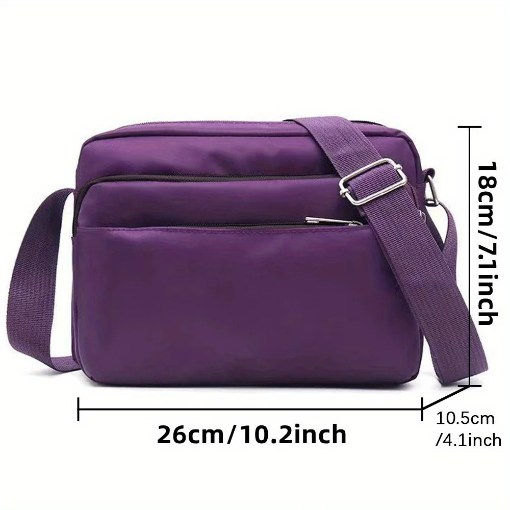Personalized Customization List Shoulder Crossbody Bag High-quality and Durable Purple Women's Multi-layer Storage Bag Durable