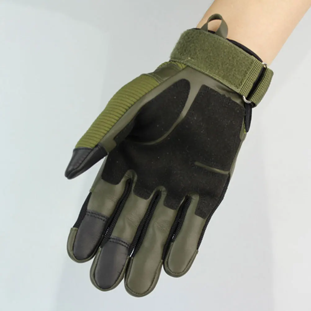 1 paio di guanti da alpinismo touch screen guanti da bici mezze dita traspiranti antiurto impermeabili taglia M verde militare
