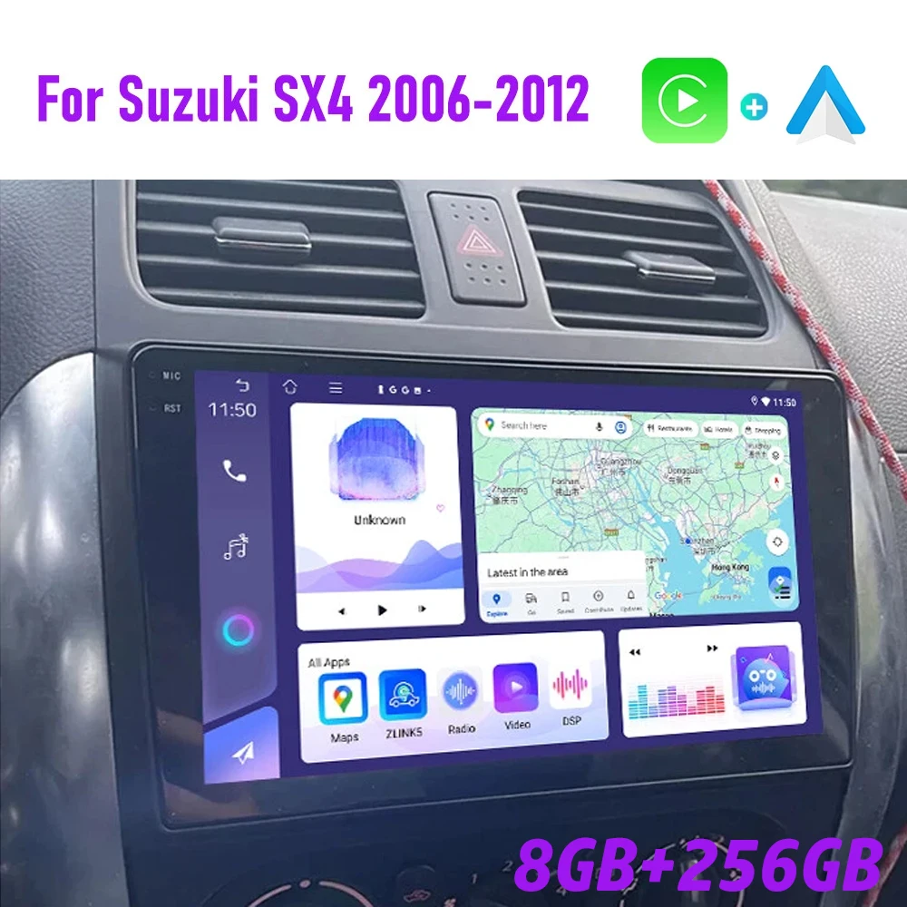 Android 15 Car Radio For Suzuki SX4 2006 - 2014 For Fiat Sedici 2005 - 2014 Multimedia Video Player GPS Navi 2 din Carplay Auto