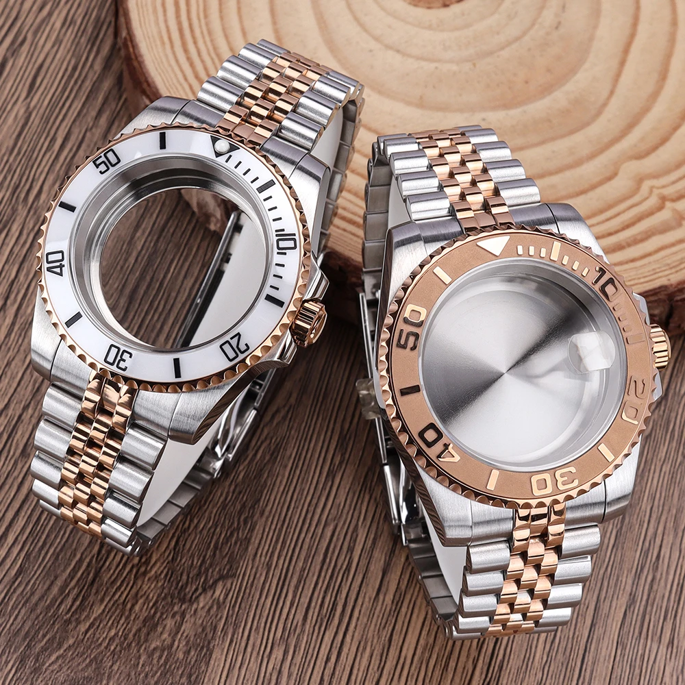 

Корпус для часов Dive 40 мм из стали NH35 с браслетом и застежкой-слайдером для SUB NH35 NH36 GMT NH34 ETA2824 Miyota8215, с наклонным безелем и сапфировым стеклом.