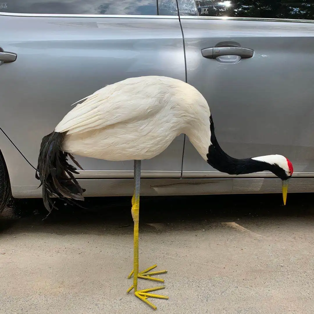 big simulation Red-crowned crane model foam&furs bird gift about 70cm, 120cm xf2995