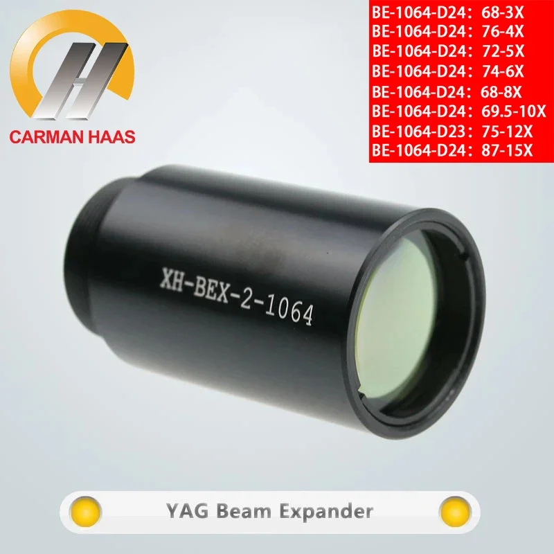 

Carmanhaas Fiber YAG 1064nm 3X 4X 5X 6X 8X 10X 12X 15X Beam Expander M22*0.75 for Laser Marking Cutting