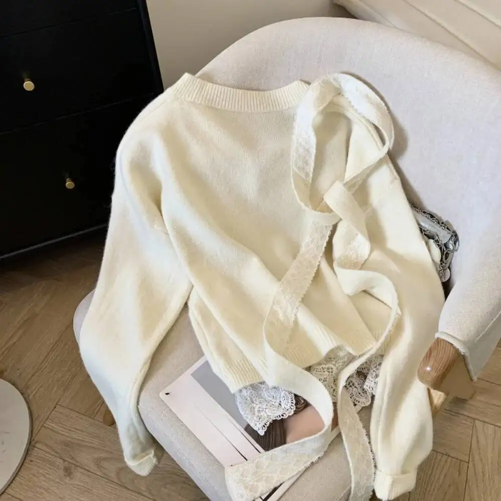 BabYoung النمط الفرنسي شريطة من الدانتيل المرقعة الخامس الرقبة Mujer مثير الرغبة النقية رائعة متماسكة البلوز الرسن كسول سليم بلوزة كاجوال