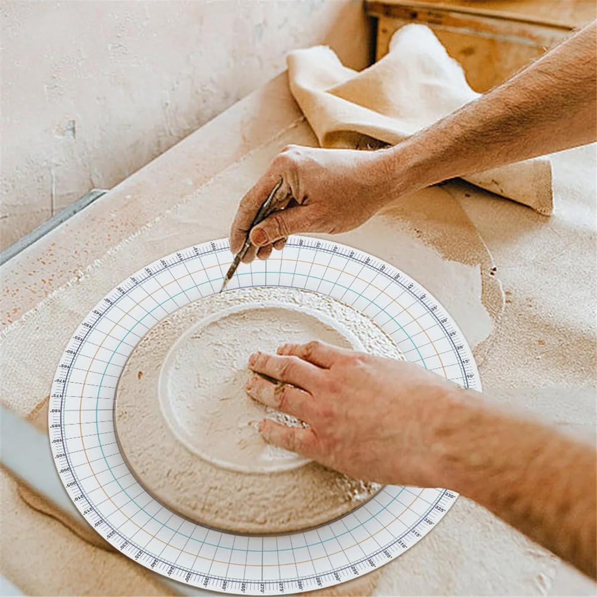 ABJZ 2 サイズ セラミック粘土ディバイダーツール 粘土サークルディバイダーテンプレート 粘土クラフトやデザインプロジェクト用、陶芸家に最適