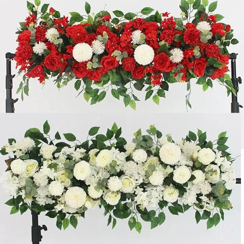 Wedding Flower Wall Decor Arrangement Supplies Silk Peony Rose Artificial Flower Row Decoration Wedding Arch Backdrop