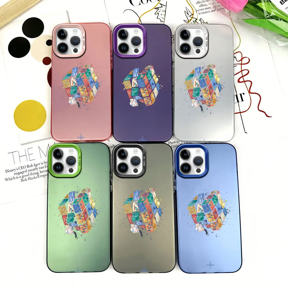 Fashion Colorful Rubiks Cube Phone Case for iPhone 12 11 13 14 15 16 Pro Plus IMD Plating Cover