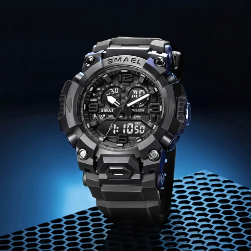 Imagen 2 del producto SMAEL marca 8099 impermeable Dropshipping reloj despertador luz nocturna moda joven negocios relojes de pulsera deportivos de cuarzo