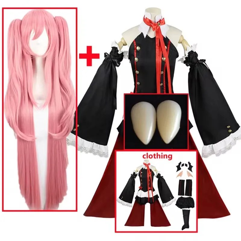 

Seraph Of The End Krul Tepes Cosplay Costume Wig Set Anime Owari no Seraph Witch Vampire Curl tepes Costume wig