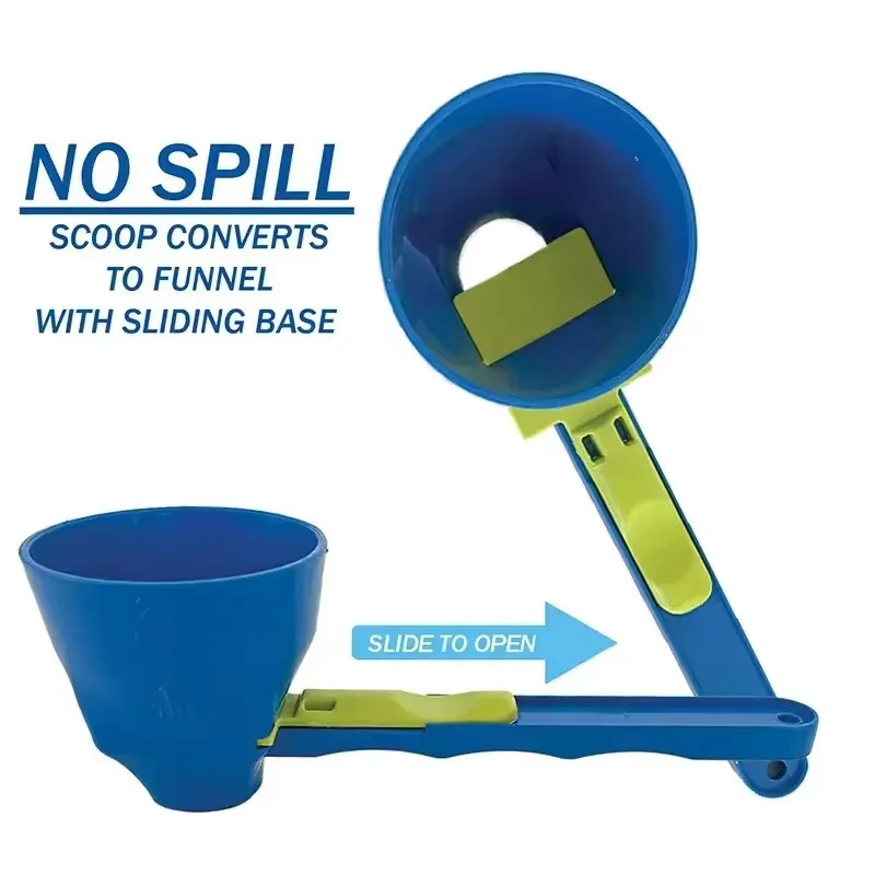 1pc No Spill Measuring Spoon Funnel Portable Protein Powder Scoop for Sports Drink Baby Formula Refill Anti Mess Tool