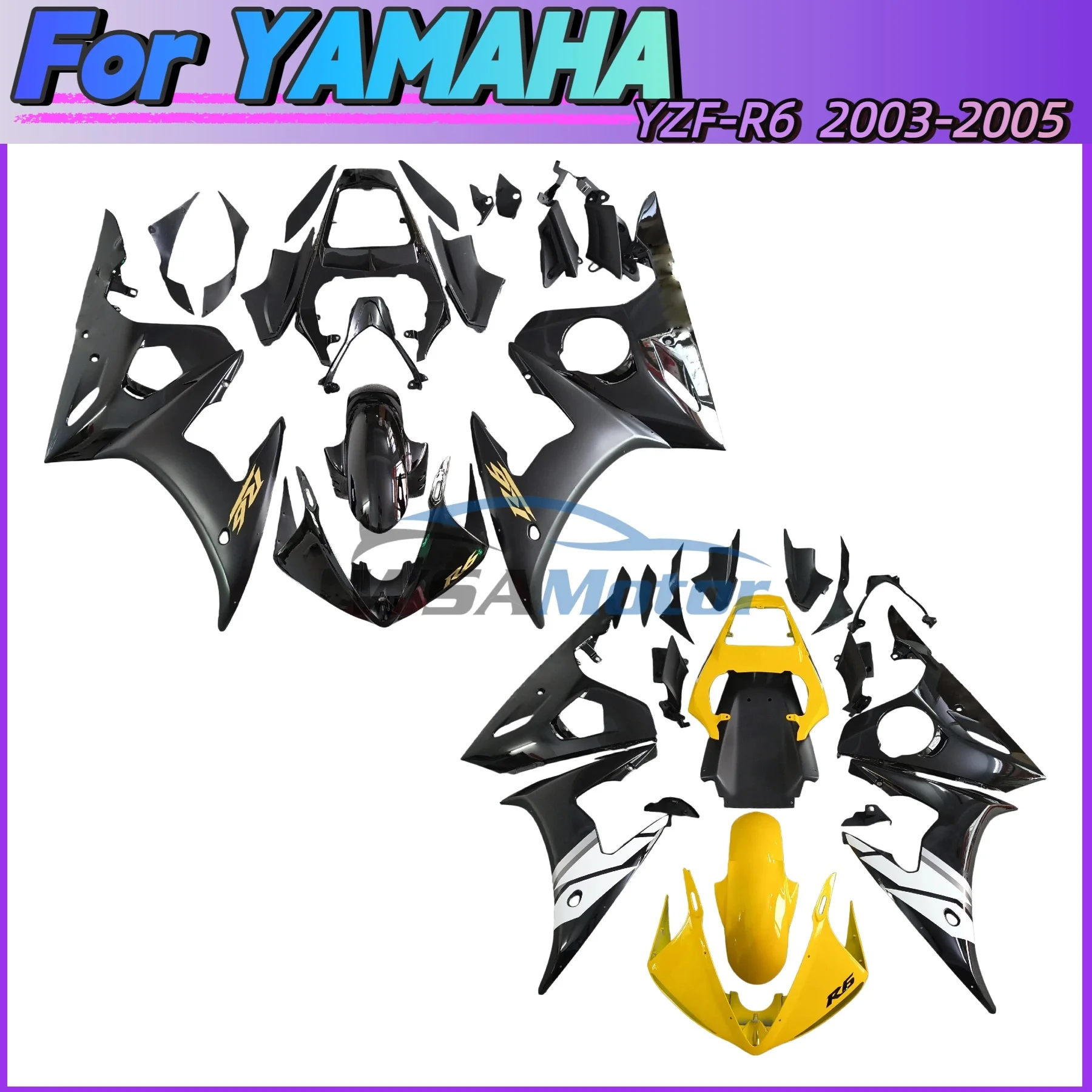 For YAMAHA YZF-R6 YZF R6 2003 2004 2005 R6S 2006 2007 2008 2009 Motorcycle Fairing Accessories Shell Bodywork Set