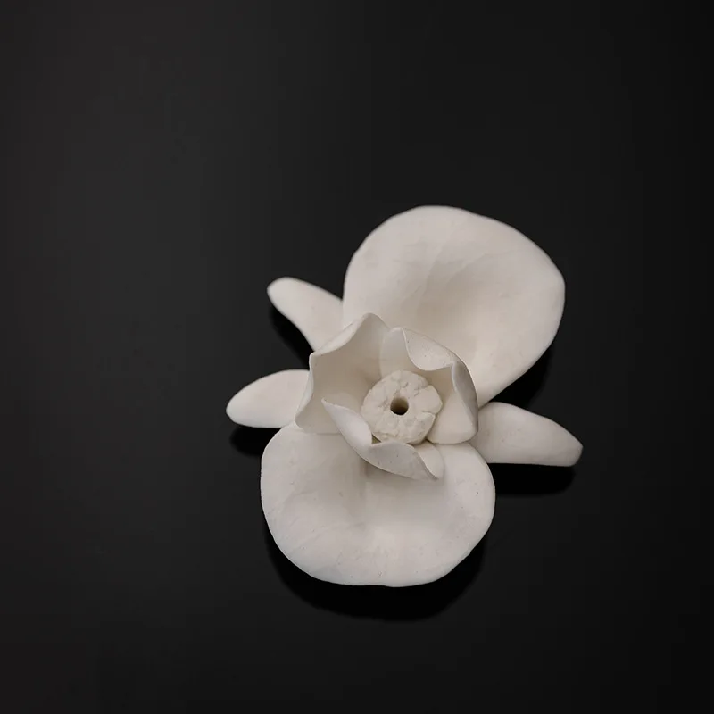 Chinese Handmade Butterfly Flower Incense Holder, Ceramic Stick Incense Stand, Hand Pinched Aroma Tray, Tea Table Incense Burner