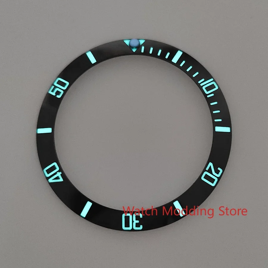 HOT 38mm BGW9 Lume SUB Style Ceramic Bezel Insert Compatible with SKX007/SKX009 Blue Luminous Sloping Design