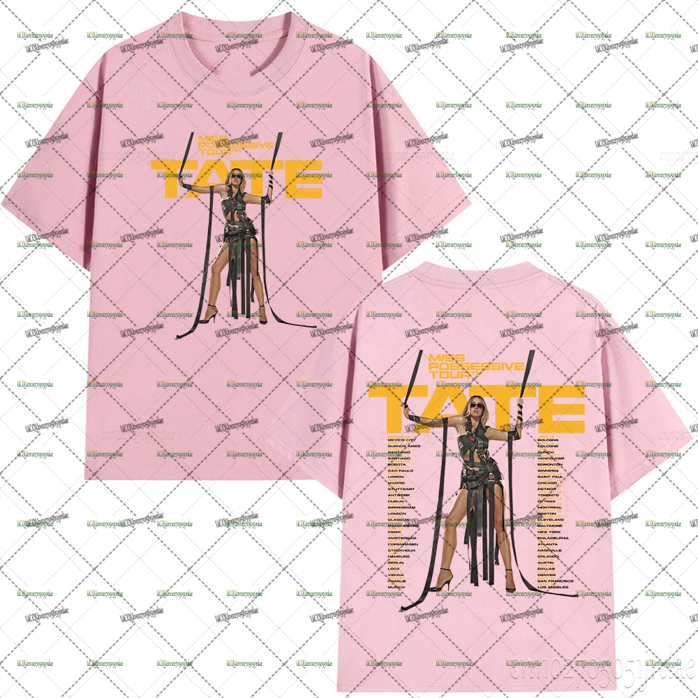 Tate McRae Miss Possessive Tour 2025 T-Shirts Men Women Harajuku O-Neck Short Sleeve T Shirts Cotton Casual T-shirt Fans Gift