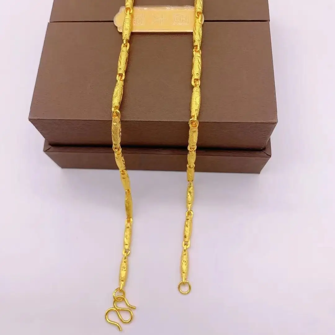 สร้อยคอทองมะกอก 4 มม. สําหรับผู้ชาย ทอง 24K AU999 |   พื้นผิวปราสาทเคลือบสีเทาไล่โทนสี เก๋ไก๋ทนทานสําหรับผู้ที่ชื่นชอบกิจกรรมกลางแจ้ง