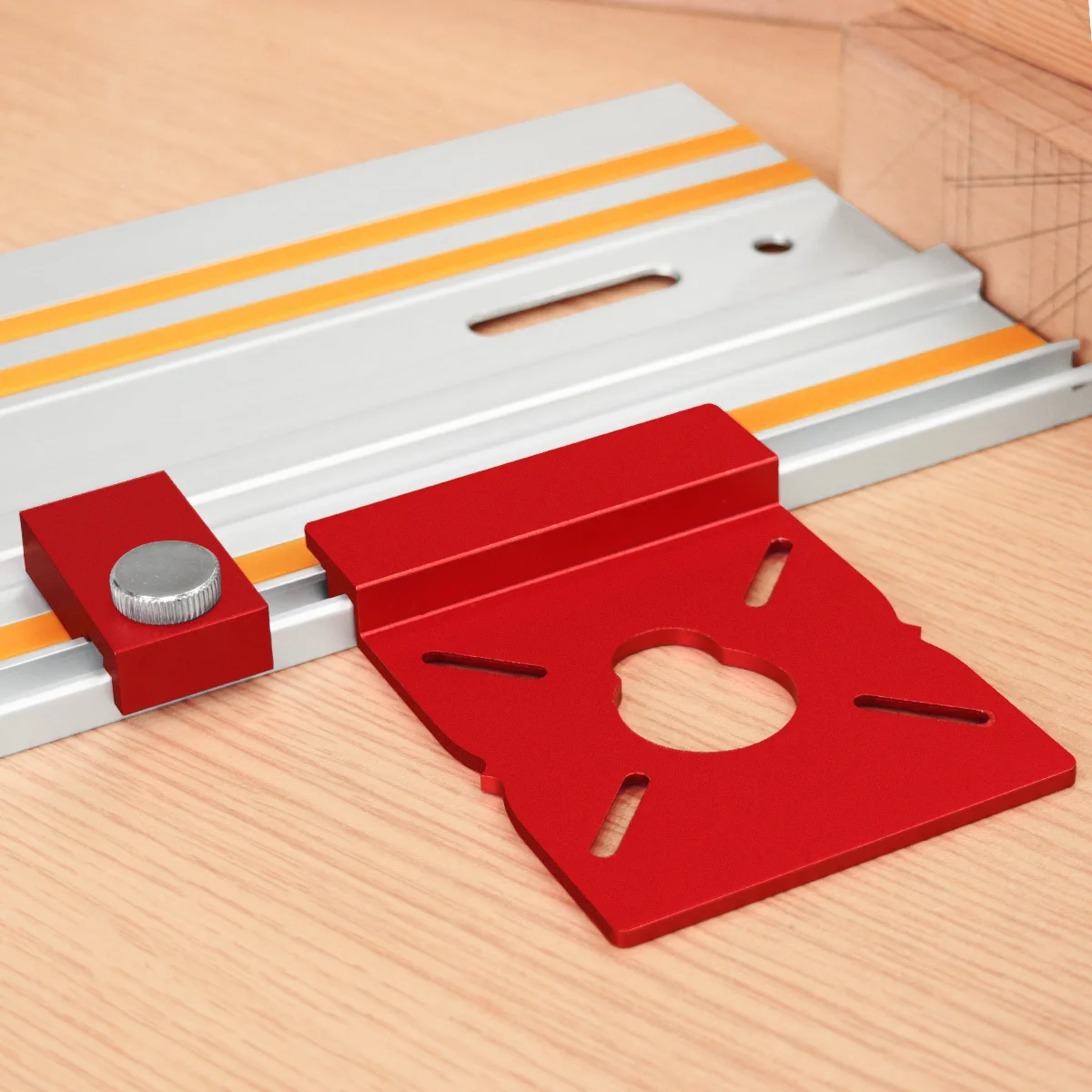 

Набор соединителей для алюминиевых направляющих рельсов для фрезеровки (тяжелые условия эксплуатации) или 2 регулируемых ограничителя для направляющих рельсов для дисковых пил