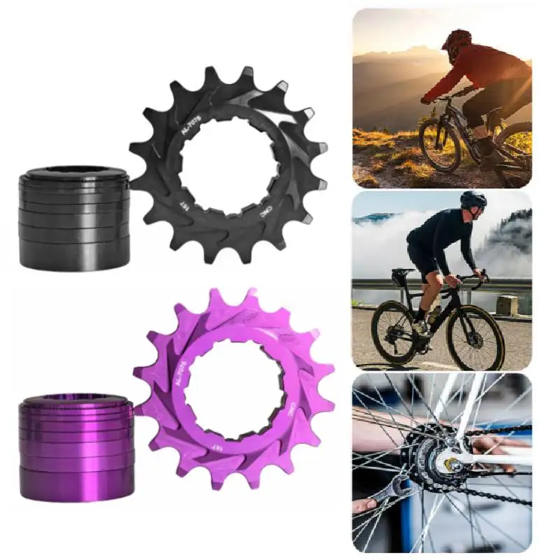 

HG 16T Single Speed Bike Freewheel Compatible with HG Hub Bicycle Freewheel Threaded Type Freehub Replacement Parts With Spacers