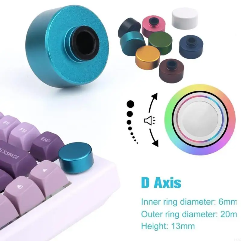

7 цветов, круглая металлическая ручка для F75 IK75, аксессуары для механической клавиатуры, регулировка громкости, яркости, детали, колпачок для игровой клавиатуры