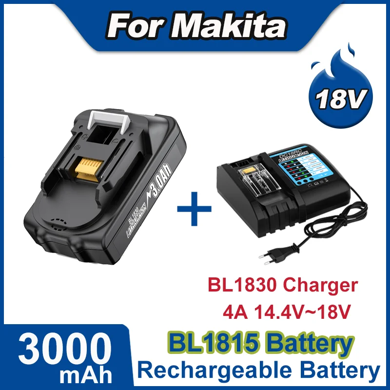 Für Makita 18V Batterie BL1815 BL1850 BL1830 Bl1860 BL1820 Bl1840 3,0 Ah Für Makita BL1830 BL1815 Batterie Ladegerät