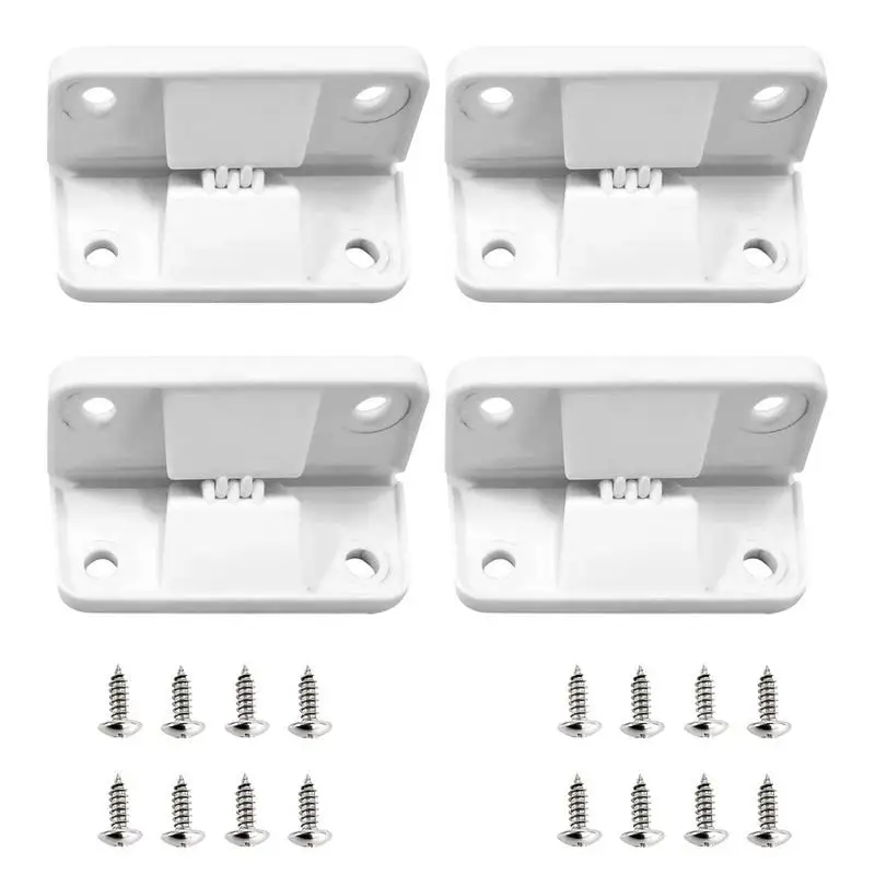 

Cooler Hinges and Screws Set 4 Pcs Hinges 16 Pcs Screws Cooler Plastic Hinge Set Replacement Small Freezer Universal Hinges Kits