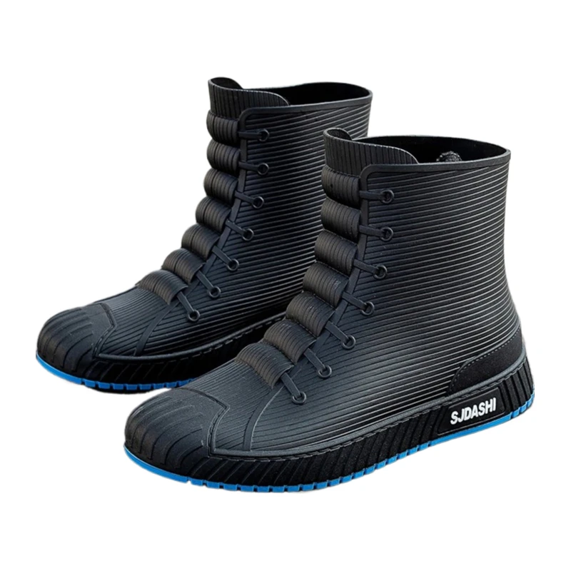 

Men Women Lined With Fleece Warmth Anti-slip Wear-resistant Outdoors Rain Boots Waterproof Shoes Versatile Casual Short-barreled