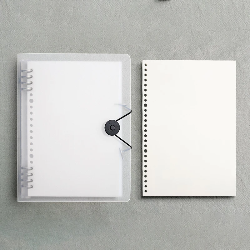 Loose Leaf Notebook A4 A5 B5 PP Frosted Cover Detachable Refillable Notepad 60 Sheets Lined/Blank/Grid Paper Planner