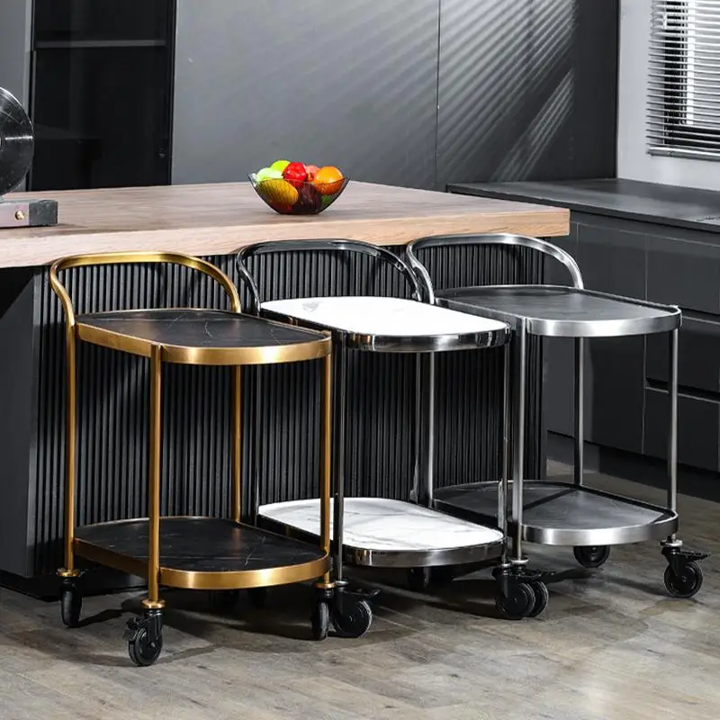 Household Utility Hotel Handcart Storage Luxury Trolley Cart Hotel Handcart Dining Side Wagon Banquet Cart Office Furniture