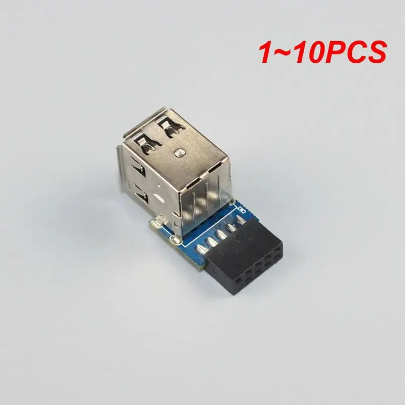 1~10PCS 9pin Motherboard to 2 Ports USB2.0 Dual USB A 9 Pin Female Adapter Converter PCB Board Card Extender Internal Compter