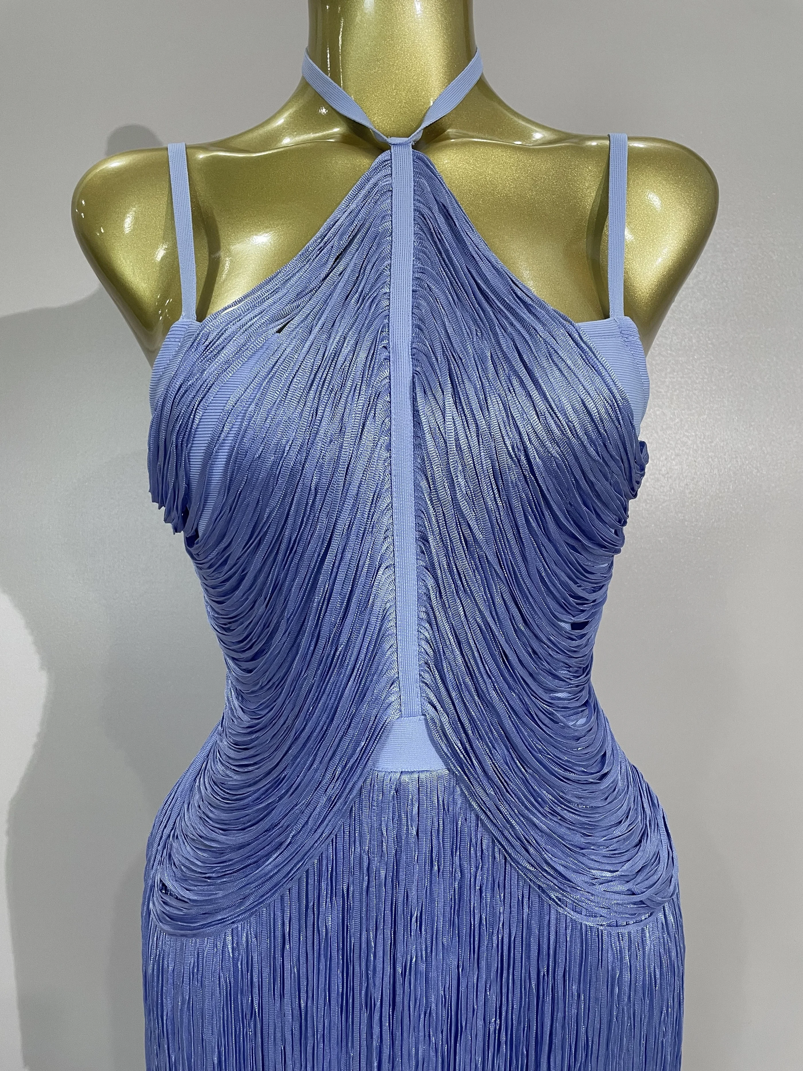 Frauen Sexy Backless Quaste Ankle Bodycon Verband Kleid Promi Elegante Abend Prom Club Luxus Geburtstag Party Outfit