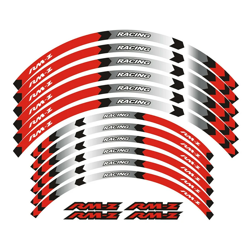 For Suzuki RMZ450 RMZ250 RMZ 450 250 RM Z450 Z250 Z Motorcycle Accessories Stickers Rim Decals Wheels Hub Reflective Stripes Set