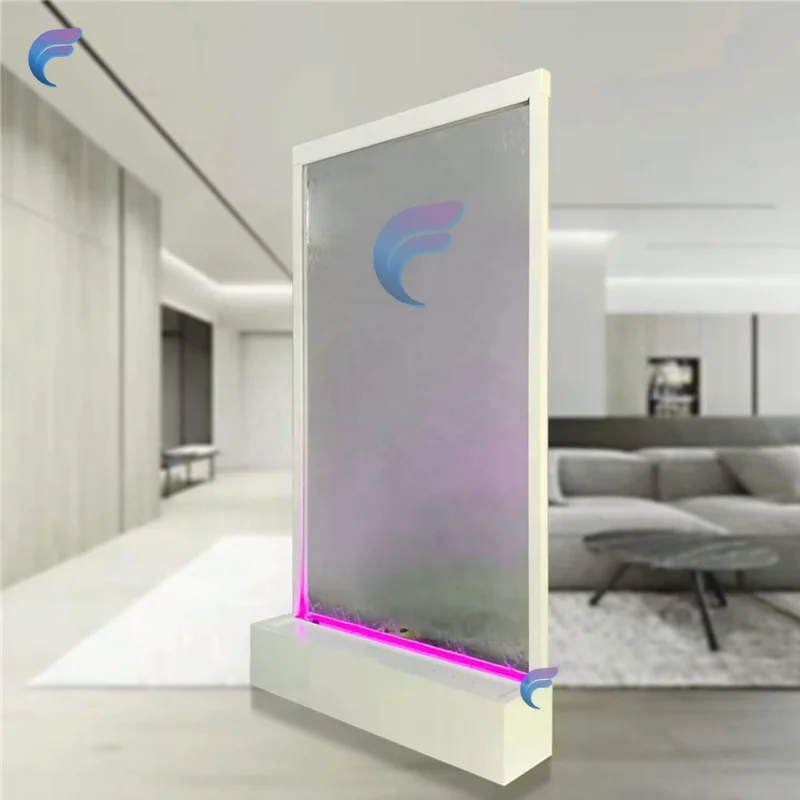 custom.Custom Made Indoor Glass Waterfall Fountain Standing Fall Wall Panel Waterfall