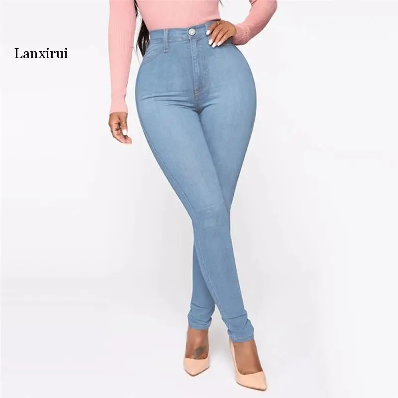 

Women Skinny Jeans High Waist Woman Denim Pencil Pants Stretch Waist Slim Female Trousers Multi-size Spring Autumn Streetwear