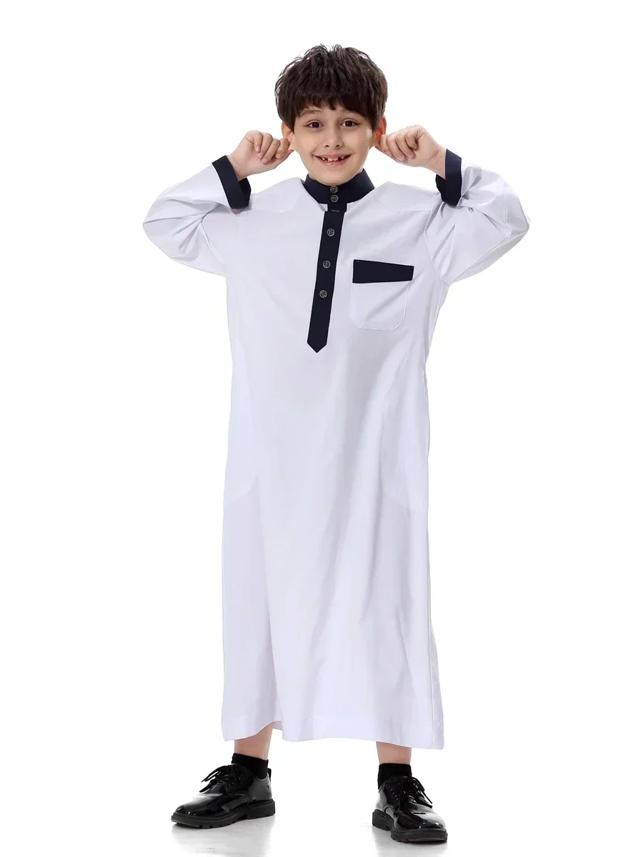 Ramadan Musulmano Bambini Ragazzo Abaya Jubba Thobe Ragazzo Abito lungo Caftano Bambini Abito islamico Dubai Arabo Caftano Abiti arabi sauditi